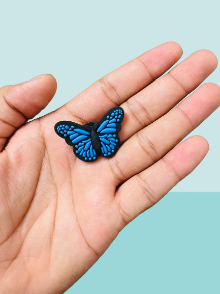 Crocs Black & Blue Butterfly Jibbitz charm