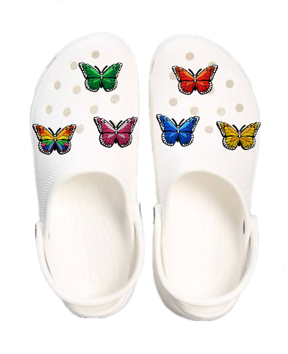 Pack of 6 Colorfull Butterflies Jibbitz Charm For Crocs
