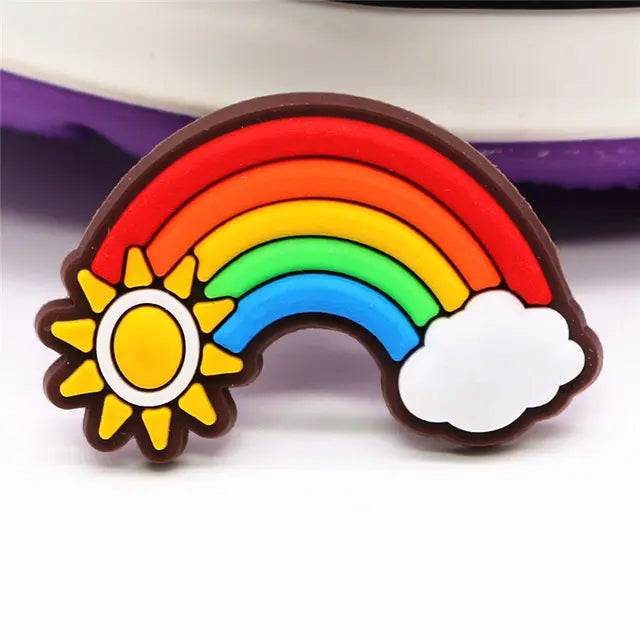 Rainbow with Clouds Charm For Crocs Decoration