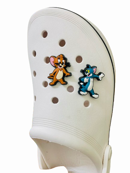 2 Pcs Tom and jerry Crocs Shoe decoration charms
