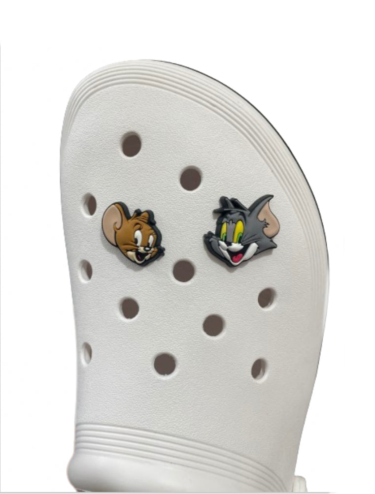 2 Pcs Tom and jerry Face Crocs Shoe decoration charms Original Quality